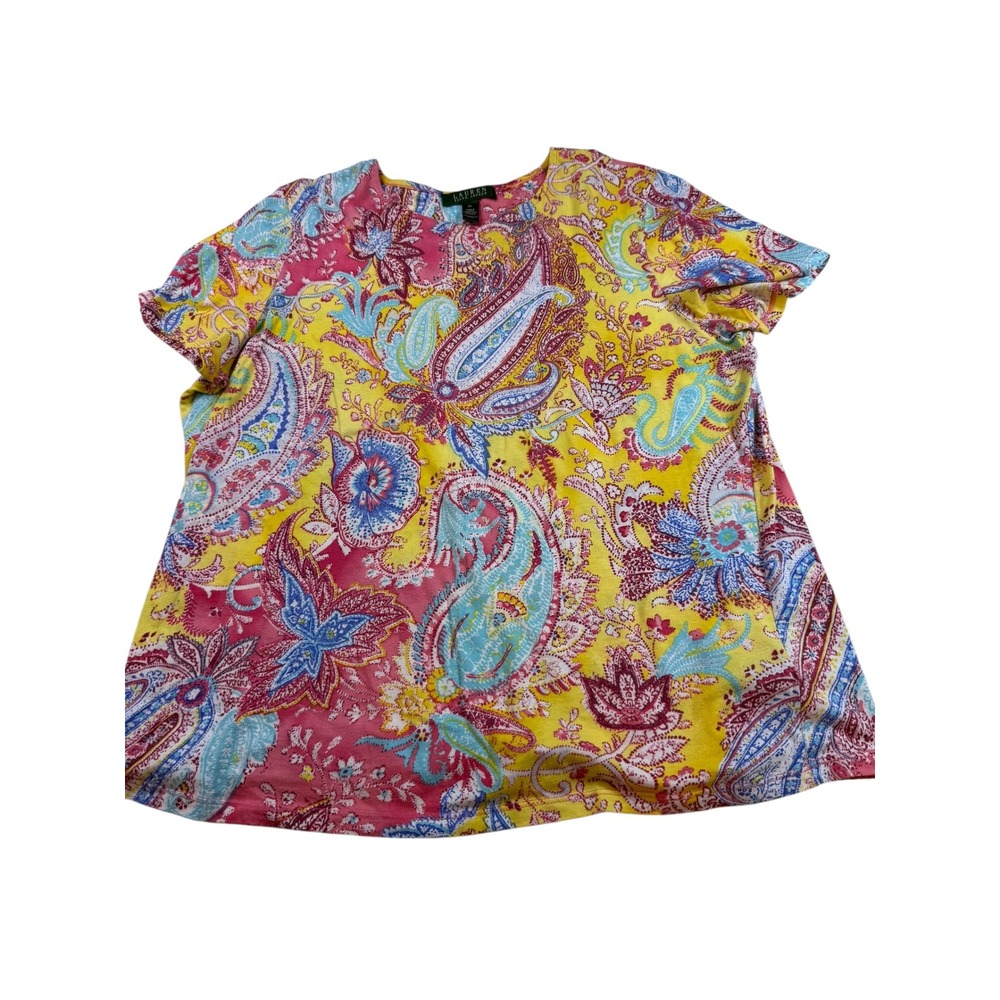 Lauren Ralph Lauren Women's XL‎ Paisley Print Top Blouse Shirt